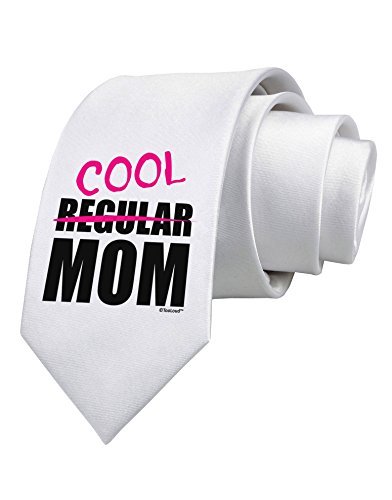 TooLoud Not A Regular Mom Design Printed White Neck Tie