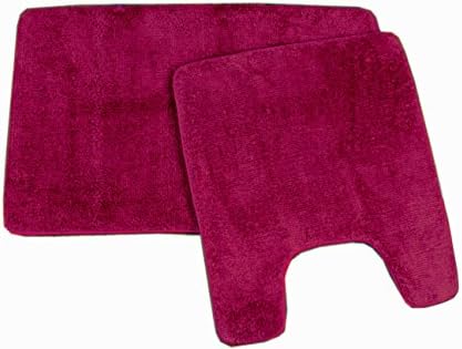 2 Pc Memory Foam Contour Bath Rug Set 20"x24"+20"x32" (Burgundy)