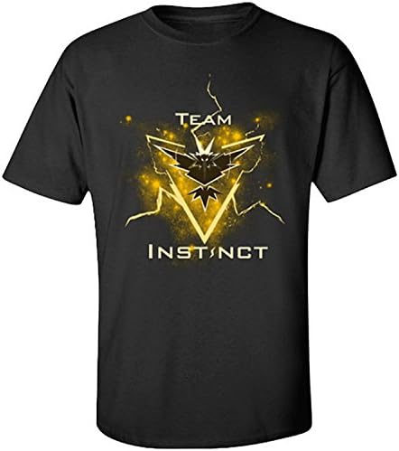 HJJQ Pokemon Go Team Valor Team Mystic Team Instinct T-Shirt (L, Yellow)