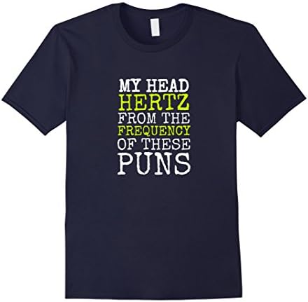 Men's My Head HERTZ From The Frequency Of These Puns Shirt Large Navy