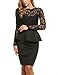 ACEVOG Women's Vintage Long Sleeve Lace Cocktail Party Dress