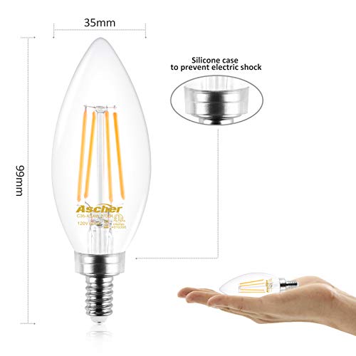 image for Ascher E12 Candelabra LED Light Bulbs 60 Watt Equivalent, 550 Lumens, 