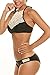 Memory baby Womens Two Pieces Bathing Suit High Neck Swimsuit Bnikini Set Padding Swimwear (S, Black)