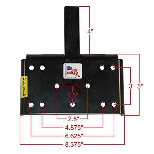 ATV/UTV Winch Mounting Plate For 1-1/4 Inch Receivers - Made In U.S.A.