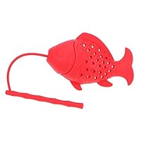 Vipeco Fish Design Food Grade Silicone Tea Leaf Infuser Filter Strainer(Red)