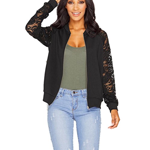 XUANOU Womens Long Sleeve Lace Blazer Suit Casual Jacket Coat Outwear