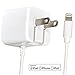 Apple Certified iPhone Lightning Charger - Wall Plug - for iPhone 11 Pro XS Max X XR XS 8 Plus 7 6S 6 5S 5 5C SE - Pins Fold - 2.1a Rapid Power - Take for Travel - White primary