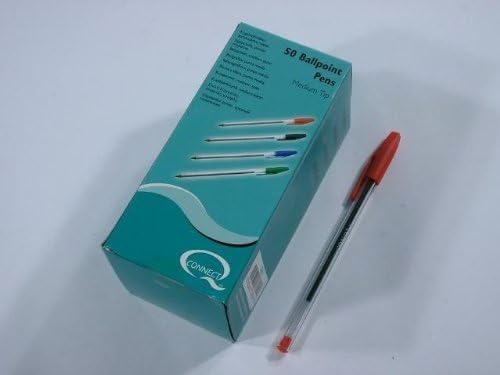 Pack Of 50 Premium Quality Red Ink Ballpoint Pens Biros