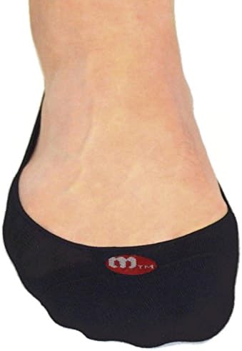 MOCSOCS Unisex Anti Slip No-Show Socks 4-Pack Medium (2 Blk &amp; 2 Wht Pairs)