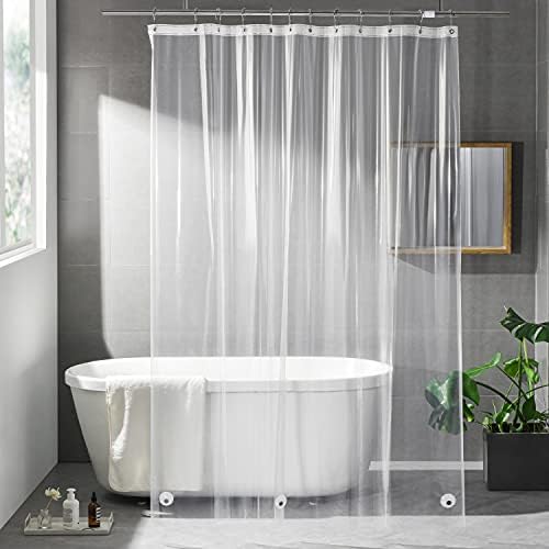 Clear Shower Curtain Liner Waterproof Lightweight 72x72 inch PEVA Liner