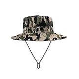 Bucket Hat Camo With String For Mens-Fishing Boonie Hats - UV-Resistant And Cool