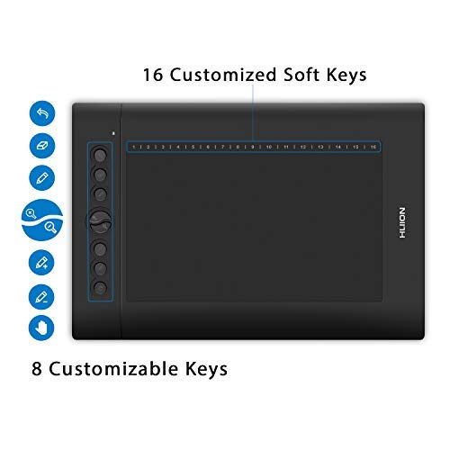 Huion H610 Pro V2 Graphics Drawing Tablet Tilt Function Battery
