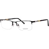 BURBERRY BE 1282 1001 Black Palladium Metal Semi-Rimless Eyeglasses 55mm…