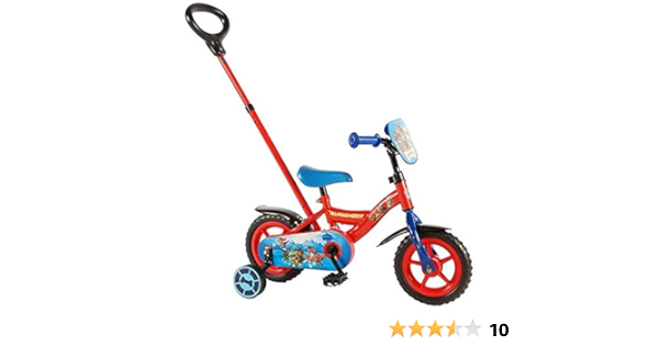 Paw Patrol Bicicleta Infantil con Varilla de Empuje extraíble, Niños, Rojo, Red/Blue
