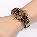 JewelryWe Retro Handmade Anchor Rudder Leather Bracelet, Mens Tribal Rope Cuff Wrap Bangle Wristband Birthday Gift (with Gift Bag)