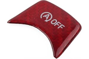 Lirun Carbon Fiber Red Push Start Off Switch Sticker, Start Stop Off Button Cover Trim Fo r for BMW 1/2/3/4 Series F20/21/22/