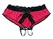 Trixx Intimates Women's Cherry Pink Open Crotch Bikini Panty with Black Lace Edge