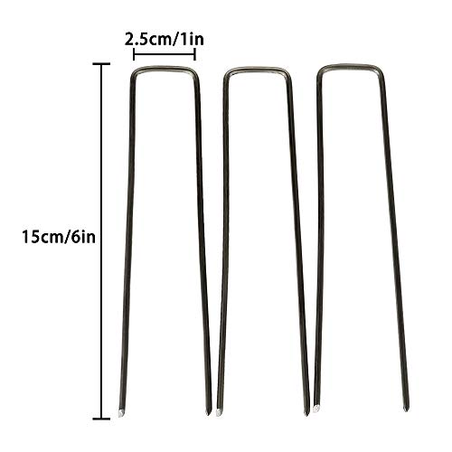 ADSRO Galvanized Garden Staples, Lawn Landscape Nail U-Pile Heavy Turf Pin Fence Fence for Anchoring Fabric Weed Barrier Ground Cover 20Pack