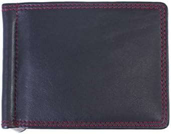 TEE ESSGenuine Leather Money Clip Men Brown Wallet, Purse, Unisex Wallet (Navy Blue)