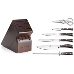 Amazon.com: Wusthof Ikon Blackwood 7-piece Knife Block Set - Walnut
