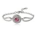 MAFMO White Platinum Plated Crystal Round Shaped Necklace Bracelet Earrings Set Women Fashion Jewelry (Pink)