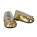 Gold Doll Shoes in Patent Leather with Bow, Dress Shoes Fits 18 Inch American Girl Dolls, Gold Patent Bow Slip On Shoes