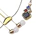 Fashion Bluetooth Necklace Headphones Wireless Waterproof Earphones with Mic & Volume Control Stereo Noise Cancelling Sports Earbuds (GOLD-line Style)