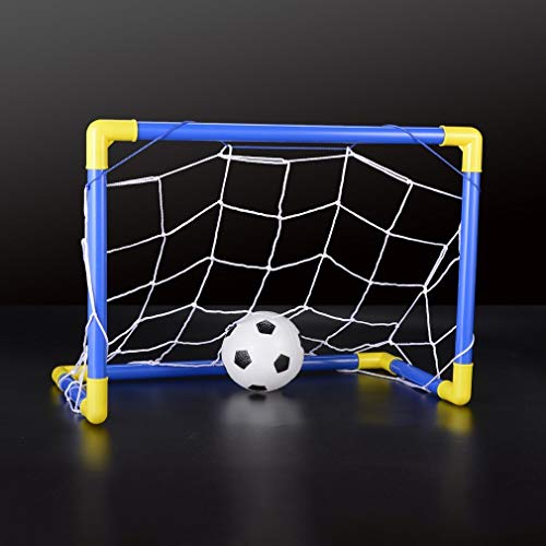 image for ShepoIseven Folding Mini Football Soccer Goal Post Net Set with Pump K