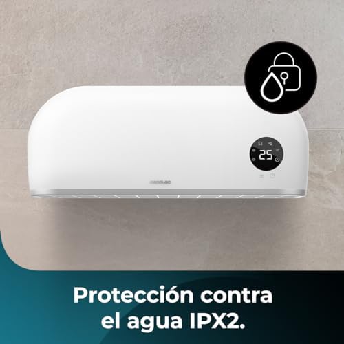 Cecotec readywarm 2000 max box aquecedor de banheiro cerâmico com 2.000 w, display led, controle remoto e proteção ipx2, 20 m2