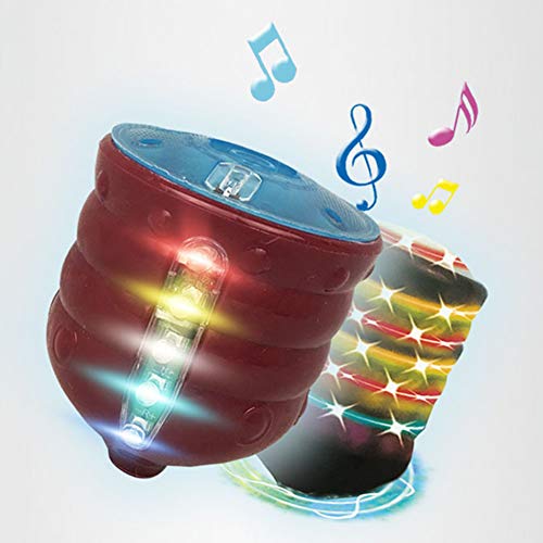 MeetUs Pack of 2 Magic Spinning Top Gyro with Colorful Flashing LED Lights and Music for Kids Toddler Boys Girls,Best Christmas Birthday Gifts - Thumbnail 4