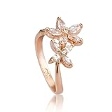 Women Jewelry Mother’s Day Gift Double Blooming Flowers with Clear CZ Fashion Ring R429
