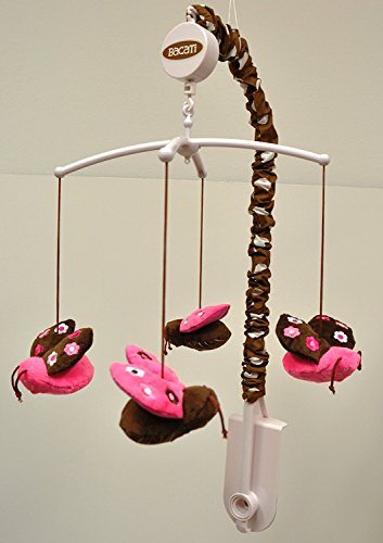 Lady Bugs pink/chocolate Musical Mobile