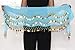 VISKEY Belly Dance Hip Skirt Scarf Wrap Belt Costume with Rows Gold Coins (Blue)