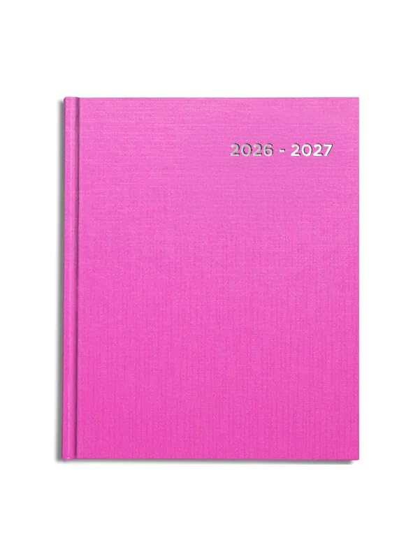 Academic Diary 2026-2027 A5 page a day by Pirongs | Mid year Diary 2026-2027 | A5+ Diary, Casebound - Pink