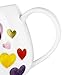 Cute Mugs Colorful Heart Shaped Ceramic Coffee Mug Cups, 13oz Fine Bone China Heart Mug Perfect Birthday Gifts Christmas Mugs for Women Mom Friends Coworker Boss