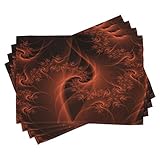 Ambesonne Burnt Orange Place Mats Set of 4, Digital