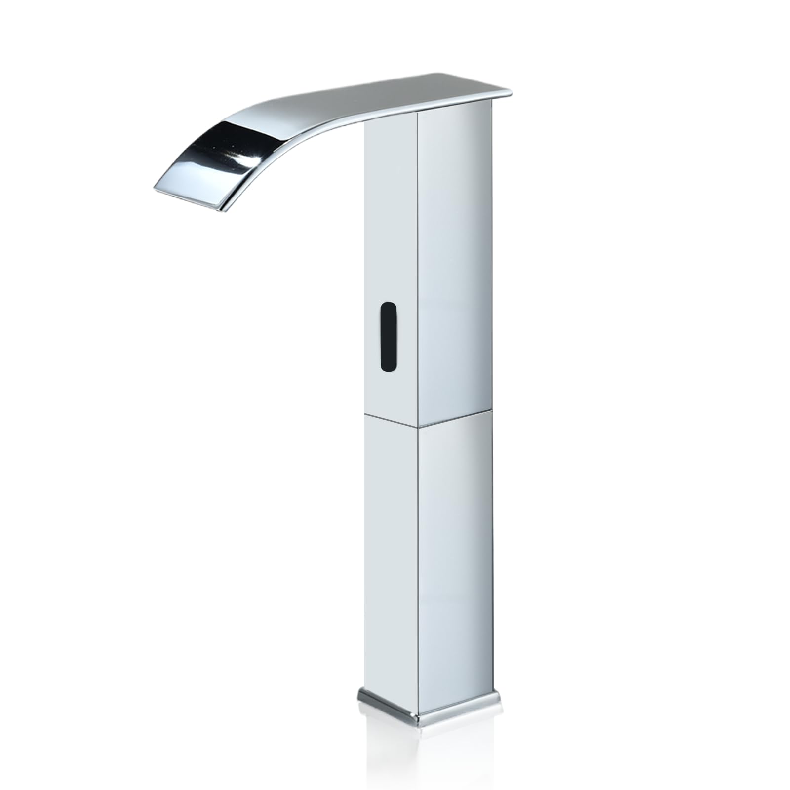 Photo 1 of Touchless Bathroom Faucet - Waterfall Single Hole Bathroom Sink Faucet Stainless Steel, Automatic Sensor Vanity Faucets with Hole Cover Plate (Tall Version, Chrome)