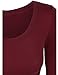 KOGMO Womens Long Sleeve Basic Crop Top Round Neck With Stretch -S-BURGUNDY