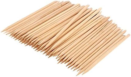 VOSAIDI 200Pcs Nail Art Orange Wood Stick Sticks Cuticle Pusher Remover Manicure Pedicure Tool