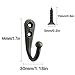 24 Pieces Coat Hooks Wall Mounted Robe Hook Single Coat Hanger No Scratch and 50 Pieces Screws （Bronze）