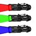 Souyos 3 Pcs Red Green Blue Light LED Flashlight,7W Zoomable Red Green Hunting Light Blue Flashlight,3 Modes Tactical Torch Light for Fishing,Tracking Blood,Detect,Night Vision,Coral