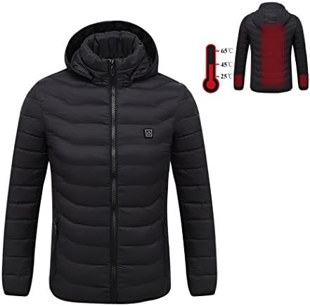 Heated Clothing Down Jacket For Men Women At Home Office Outdoor In Winter (Black, X-Large)
