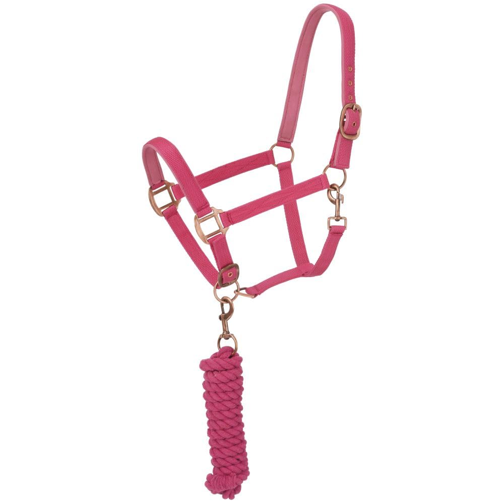 Tough 1 Neoprene padded Halter with Antique Hardware Lead Set, Pink