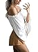 FARYSAYS Women's Ruffled Bell Sleeve Shirt Stripless Blouse Off Shoulder Tops