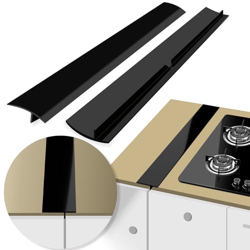CARGEN 21 Inch Silicone Stove Counter Gap Cover 2PK Black