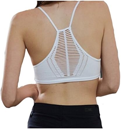 BohoNow Sexy Seamless Geometric Bralette (M/L, White)