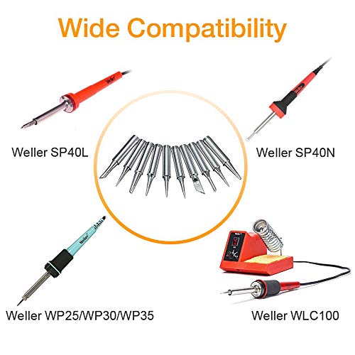 Soldering Iron Tips Kit 10 Pcs for Soldering Station Tool 900M 936 937 907