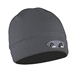Panther Vision POWERCAP LED Beanie Cap 35/55 Ultra-Bright Hands Free LED Lighted Battery Powered Headlamp Hat - Grey Fleece (CUBWB-7677)