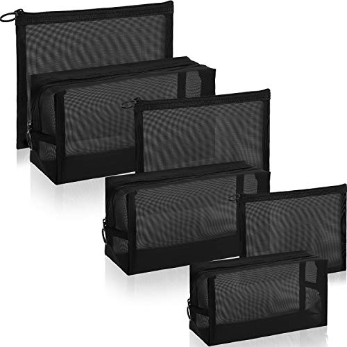 6 Pieces Mesh Cosmetic Bag Mesh Makeup Bags Mesh Zipper Pouch Portable Travel Makeup Pouches for Home Office Travel Accessories 1 6 Pieces Mesh Cosmetic Bag Mesh Makeup Bags Mesh Zipper Pouch Portable Travel Makeup Pouches for Home Office Travel Accessories