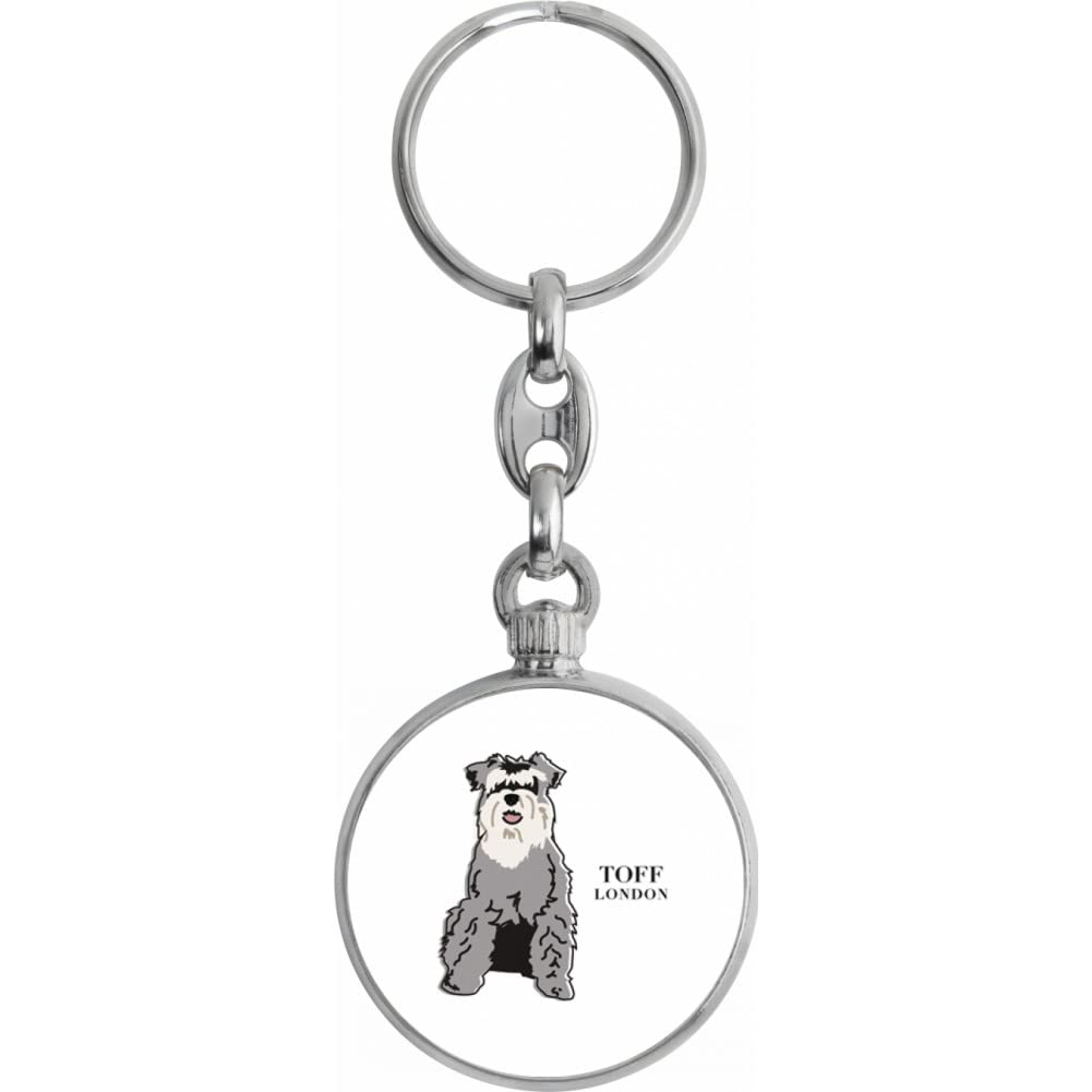 Toff London Grey Miniature Schnauzer Dog Keyring